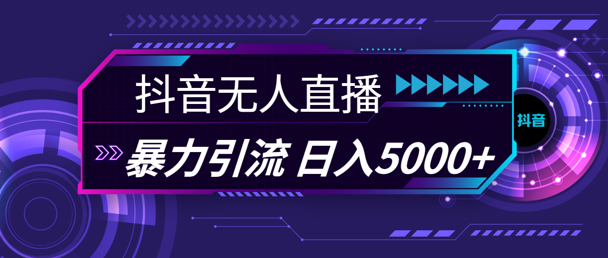 抖音无人直播，暴利引流，日入5000+-云资源库