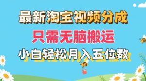 最新淘宝视频分成，只需无脑搬运，小白也能轻松月入五位数，可矩阵批量…-云资源库