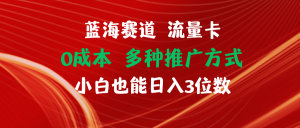 蓝海赛道 流量卡 0成本 小白也能日入三位数-云资源库