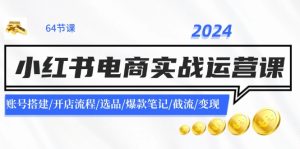 2024小红书电商实战运营课：账号搭建/开店流程/选品/爆款笔记/截流/变现-云资源库