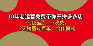 拼多多 最新合作开店日收4000+两天销量过百单，无学费、老运营代操作、…-云资源库