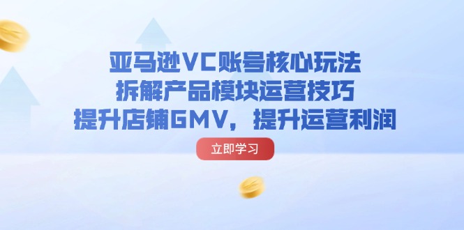 亚马逊VC账号核心玩法，拆解产品模块运营技巧，提升店铺GMV，提升运营利润-云资源库