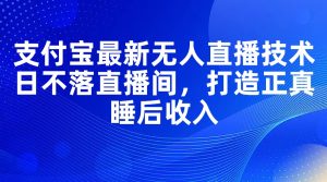 支付宝最新无人直播技术，日不落直播间，打造正真睡后收入-云资源库