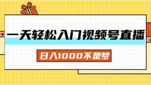 一天入门视频号直播带货，日入1000不是梦-云资源库