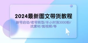 2024最新图文带货教程：新号启动/老号转型/半小时涨3000粉/找素材/剪辑-云资源库