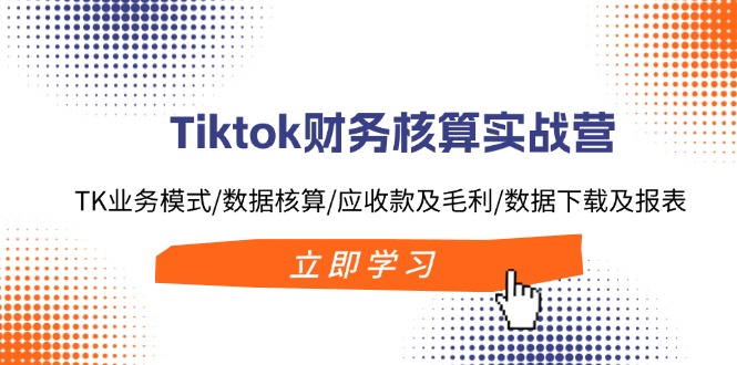 Tiktok财务核算实战营：TK业务模式/数据核算/应收款及毛利/数据下载及报表-云资源库