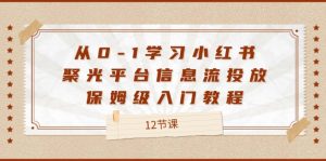 从0-1学习小红书 聚光平台信息流投放，保姆级入门教程（12节课）-云资源库