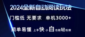 2024全新自动阅读玩法 全新技术 全新玩法 单机3000+ 小白也能玩的转 也…-云资源库