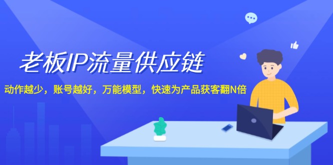 老板 IP流量 供应链，动作越少，账号越好，万能模型，快速为产品获客翻N倍-云资源库