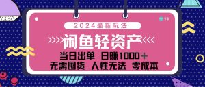 闲鱼轻资产 日赚1000＋ 当日出单 0成本 利用人性玩法 不断复购-云资源库