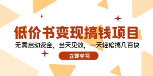 低价书变现搞钱项目：无需启动资金，当天见效，一天轻松搞几百块-云资源库