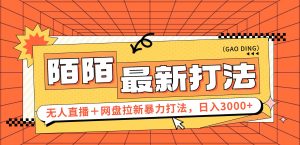 日入3000+，陌陌最新无人直播＋网盘拉新打法，落地教程-云资源库