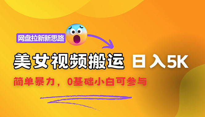 【新思路】视频搬运+网盘拉新，靠搬运每日5000+简单暴力，0基础小白可参与-云资源库