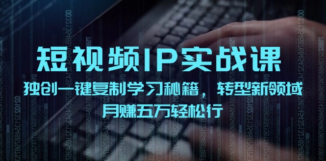 短视频 IP实战课，独创一键复制学习秘籍，转战新领域，月赚五万轻松行-云资源库