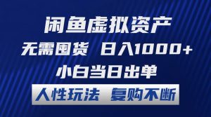 闲鱼虚拟资产 无需囤货 日入1000+ 小白当日出单 人性玩法 复购不断-云资源库