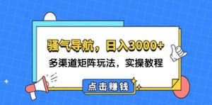 日入3000+ 骚气导航，多渠道矩阵玩法，实操教程-云资源库