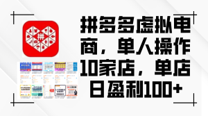 拼多多虚拟电商，单人操作10家店，单店日盈利100+-云资源库