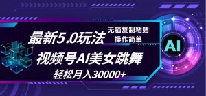 视频号5.0最新玩法，AI美女跳舞，轻松月入30000+-云资源库