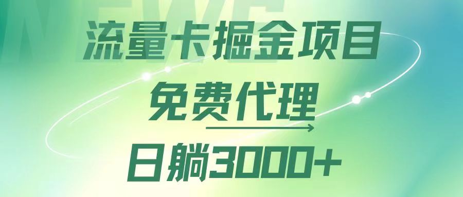 流量卡掘金代理，日躺赚3000+，变现暴力，多种推广途径-云资源库