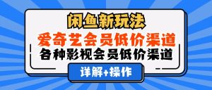 闲鱼新玩法，爱奇艺会员低价渠道，各种影视会员低价渠道详解-云资源库