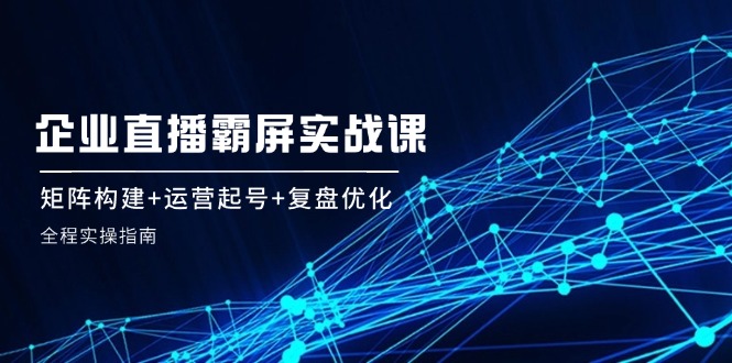 企 业 直 播 霸 屏实战课：矩阵构建+运营起号+复盘优化，全程实操指南-云资源库