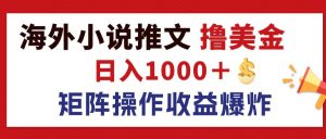 最新海外小说推文撸美金，日入1000＋ 蓝海市场，矩阵放大收益爆炸-云资源库