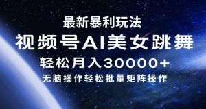 最新暴利玩法视频号AI美女，简单矩阵轻松月入30000+-云资源库