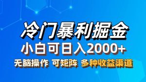 最新冷门蓝海项目，无脑搬运，小白可轻松上手，多种变现方式，一天十几…-云资源库