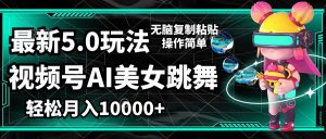 视频号最新玩法，AI美女跳舞，轻松月入一万+，简单上手就会-云资源库