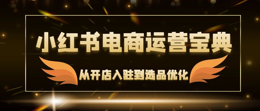 小红书电商运营宝典：从开店入驻到选品优化，一站式解决你的电商难题-云资源库