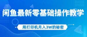 用打印机月入3W的秘密，闲鱼最新零基础操作教学，新手当天上手，赚钱如…-云资源库