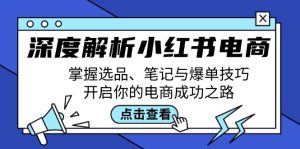 深度解析小红书电商：掌握选品、笔记与爆单技巧，开启你的电商成功之路-云资源库