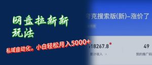 网盘拉新新玩法：短剧私域玩法，小白轻松月入5000+-云资源库