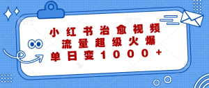 小红书治愈视频，流量超级火爆，单日变现1000+-云资源库