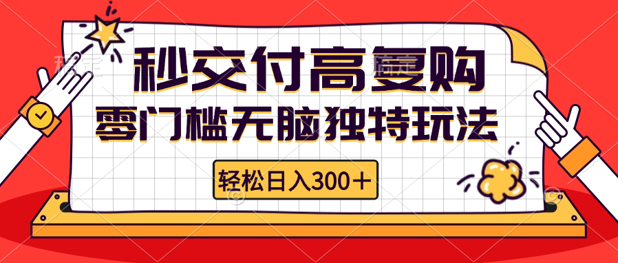 零门槛无脑独特玩法 轻松日入300+秒交付高复购   矩阵无上限-云资源库