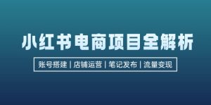 小红书电商项目全解析，包括账号搭建、店铺运营、笔记发布  实现流量变现-云资源库