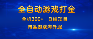 游戏打金：单机300+，日结项目，网易游戏海外服-云资源库