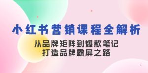 小红书营销课程全解析，从品牌矩阵到爆款笔记，打造品牌霸屏之路-云资源库