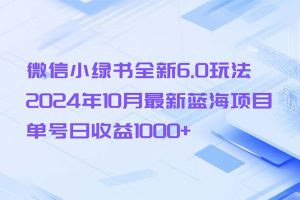 微信小绿书全新6.0玩法，2024年10月最新蓝海项目，单号日收益1000+-云资源库