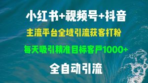 小红书，视频号，抖音主流平台全域引流获客打粉，每天吸引精准目标客户…-云资源库