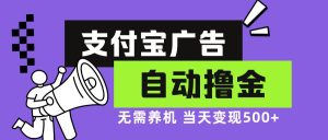 支付宝广告全自动撸金，无需养机，当天落地500+-云资源库